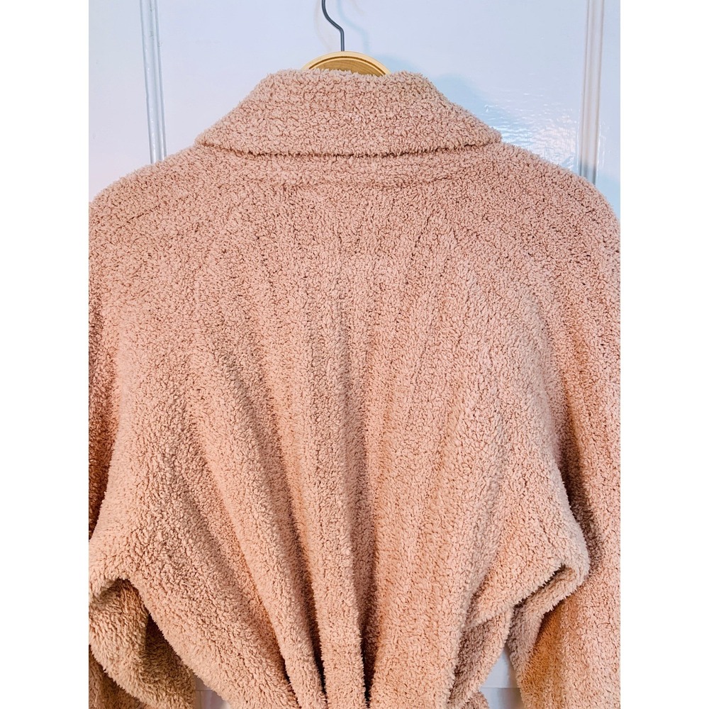 Pottery‎ Barn Teddy Bear Cozy Ribbed Robe Blush Pink Plush Shawl Collar / Medium - Picture 5 of 13